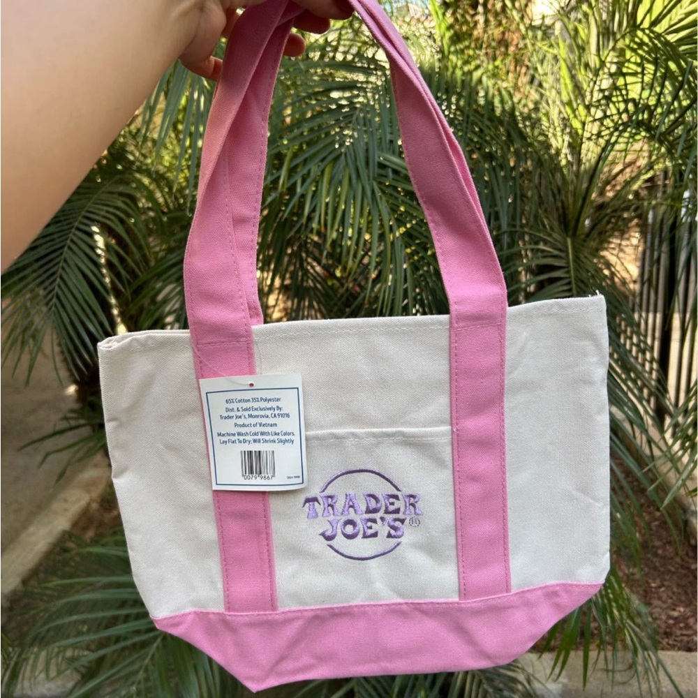 Trader Joe’s Mini Tote Bag Pastel Pinky